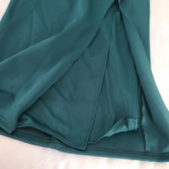 Aqua Off the shoulder Cascade gown Formal ladies green Sz 2 Wedding Party Event - Picture 6 of 9